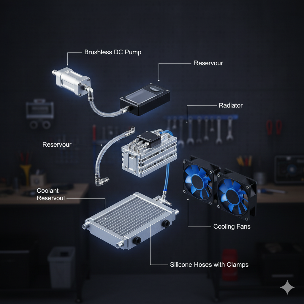 Pump, radiator & fan package integration